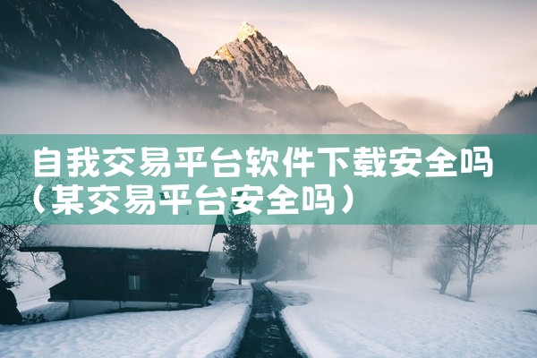 自我交易平台软件下载安全吗