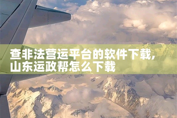查非法营运平台的软件下载